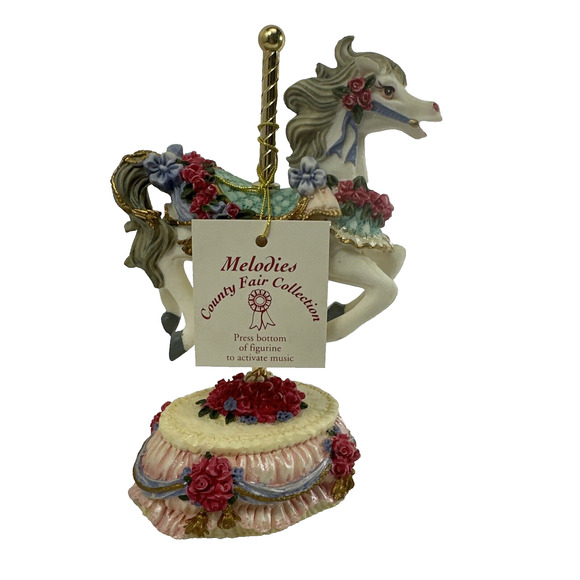 County Fair Collection Carousel Horse Musical Figurine Rotating Base - Picture 1 of 7